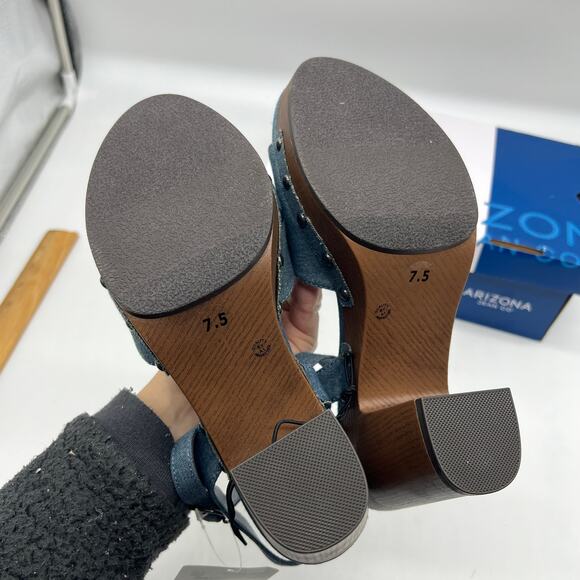 Arizona Jean Co Womens Heather Heeled Sandals Blue Denim Size 7.5M - Picture 10 of 16